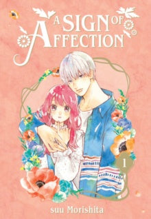 Manga book cover titled 'A Sign of Affection' with two characters and floral elements on a pink background.