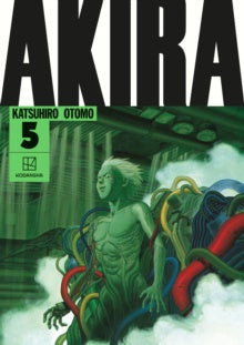 Comic book cover of 'Akira' with a character and futuristic cityscape.