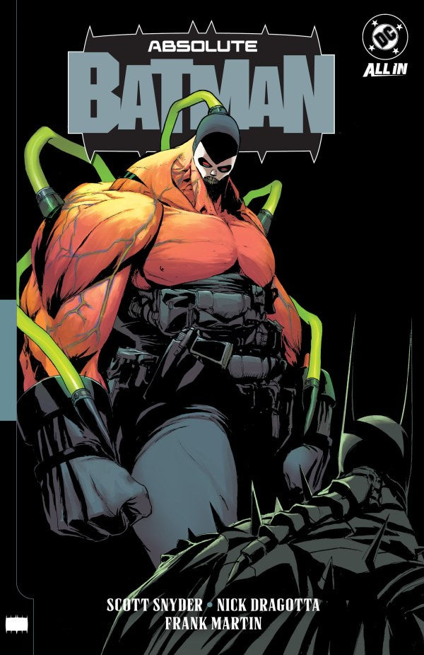 Comic book cover of 'Absolute Batman' featuring a muscular character with a dark background.