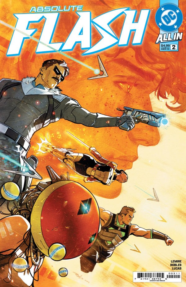 Comic book cover featuring characters from 'Absolute Flash' with dynamic action poses.