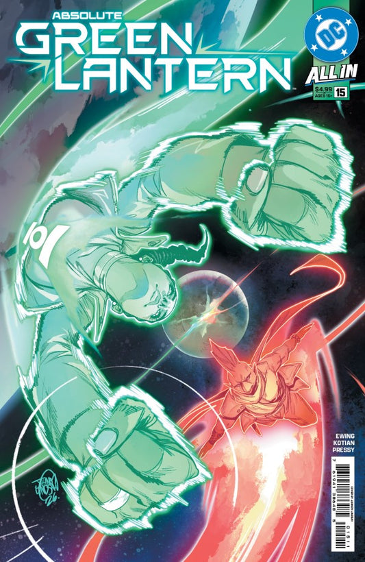 Comic book cover of Absolute Green Lantern featuring two fists in green and red energy.