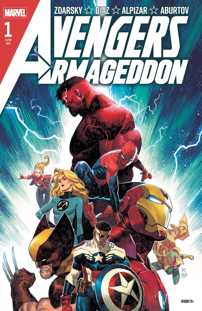 Comic book cover of 'Avengers Armageddon' featuring superhero characters.