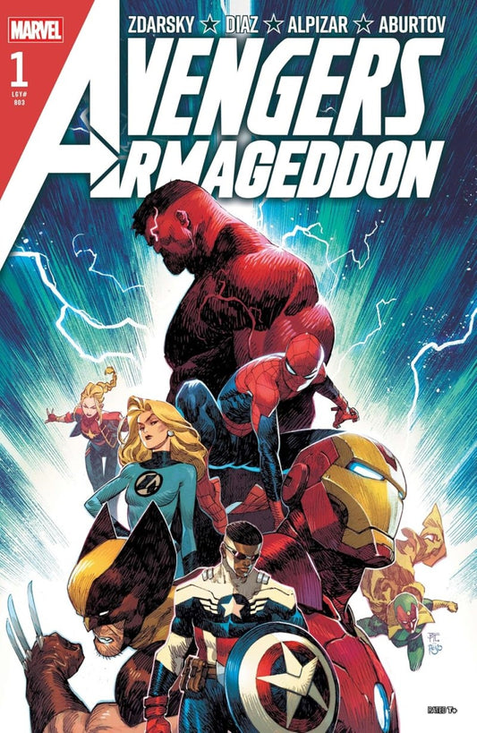 Comic book cover of 'Avengers Armageddon' featuring superhero characters.