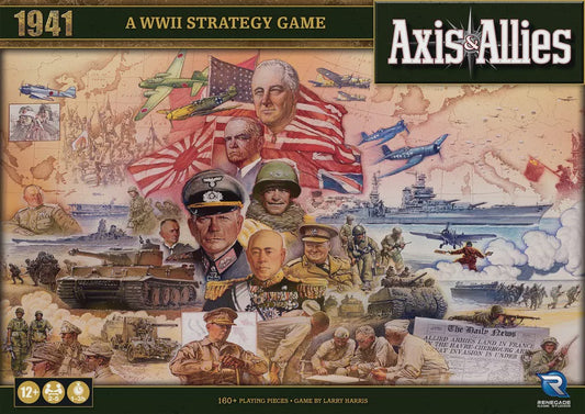 Axis & Allies WWII strategy game box with military figures and flags