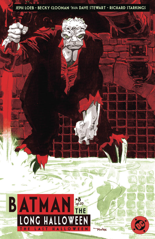 Comic book cover of 'Batman: The Long Halloween' with a character in a red and black costume.