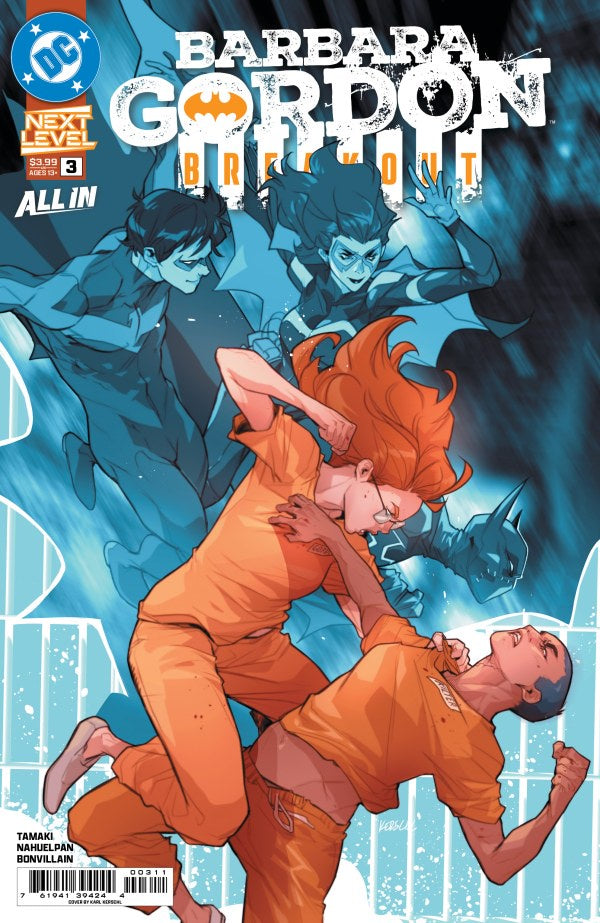 Comic book cover featuring Barbara Gordon and Batgirl in action poses with a blue and black background.