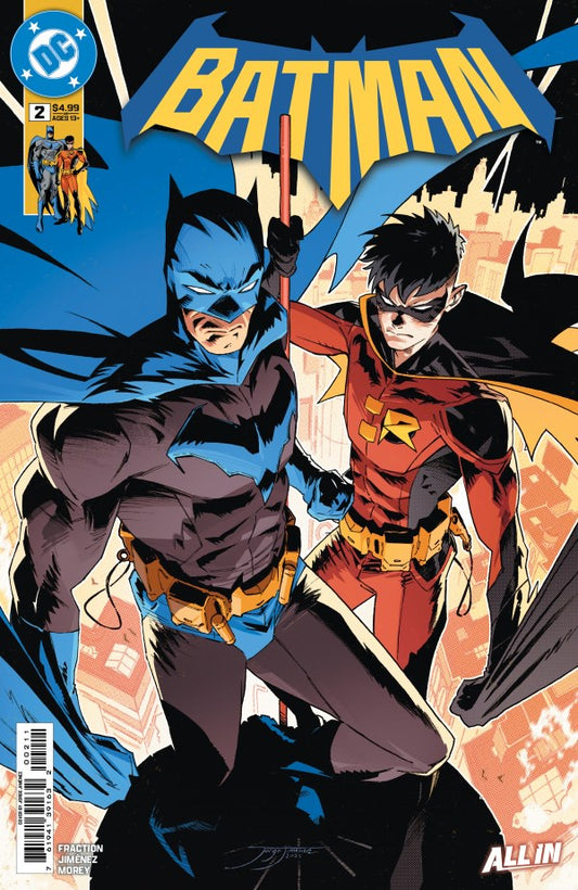 Batman #2
Comic book cover featuring Batman and Robin with a cityscape background
