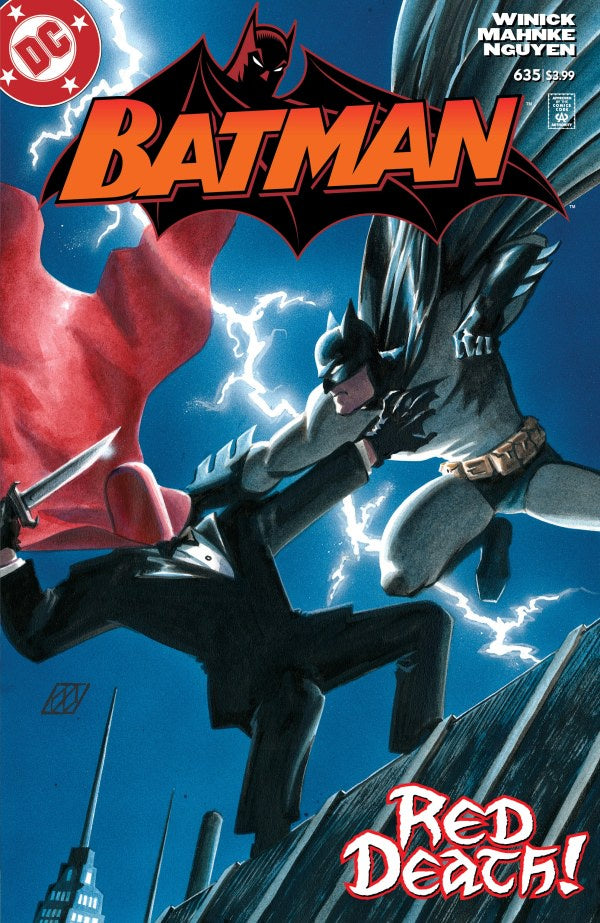 Comic book cover featuring Batman and a red hooded figure with the title 'Red Death'.