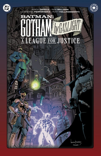 Comic book cover of 'Batman: Gotham by Gaslight' featuring characters in a dark, urban setting.