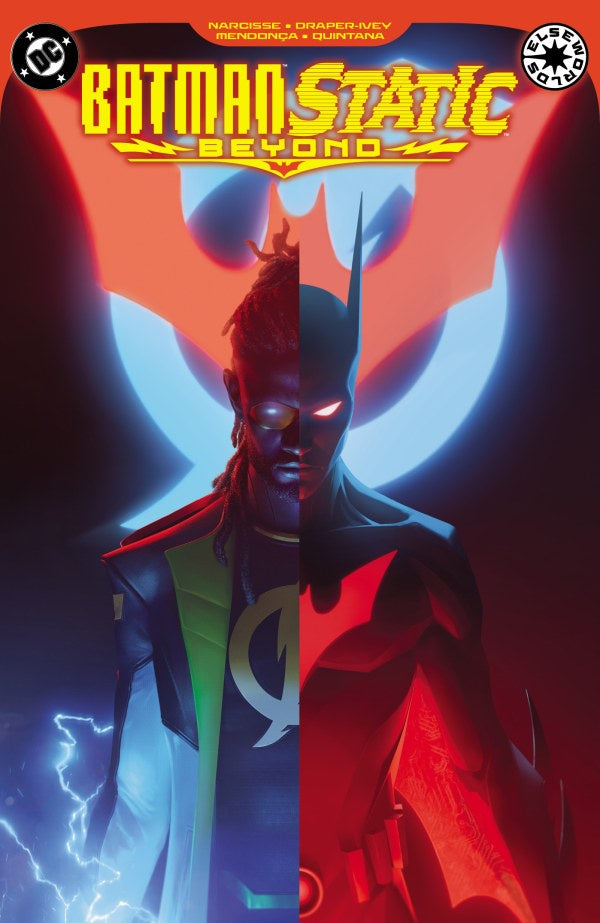 Comic book cover featuring a superhero in a dynamic pose with 'Batman: Static Beyond' title.