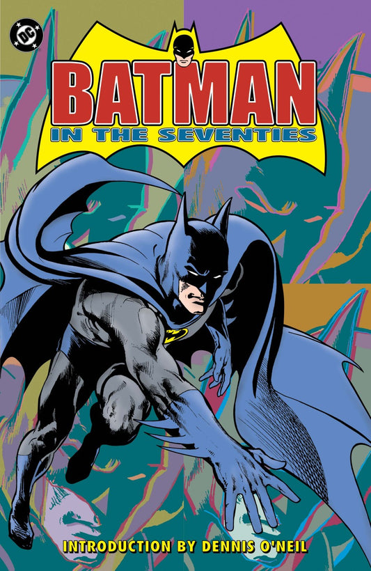 Batman in the Seventies book cover with colorful background