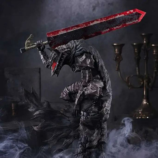 Dark fantasy creature with a large sword in a smoky, dimly lit setting