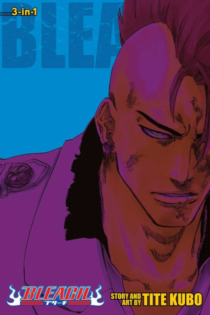 Cover of 'Bleach' with a character's face and title text on a blue background