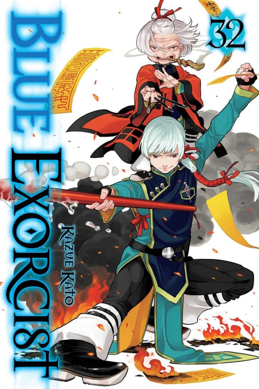 Cover of 'Blue Exorcist' manga with two characters in action poses.
