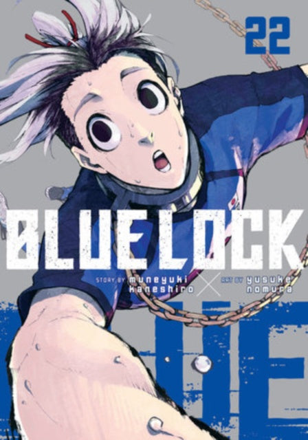 Cover of 'Blue Lock' manga volume 22 with an anime character in a dynamic pose.