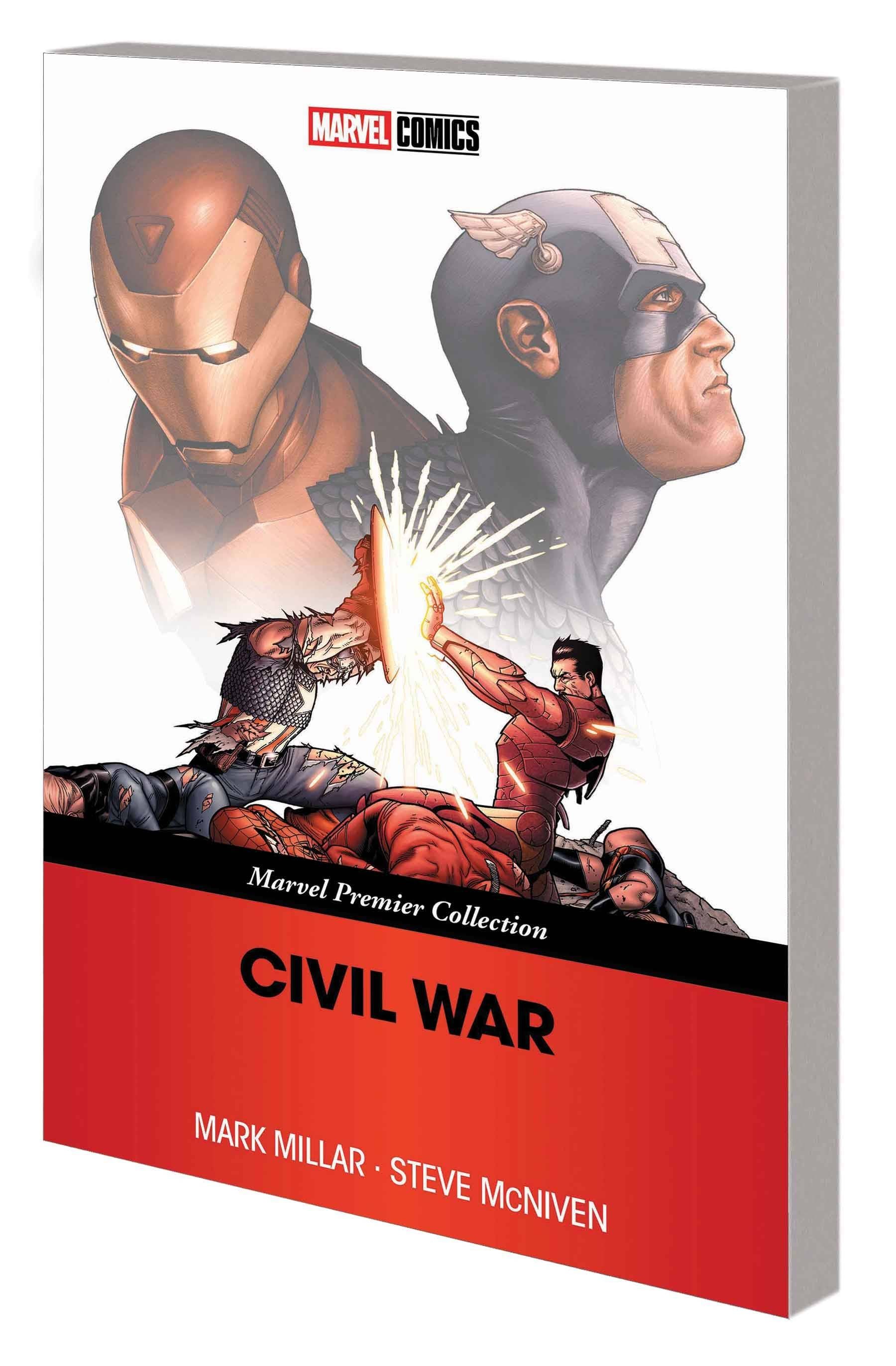 Comic book collection titled 'Civil War' by Marvel Comics on a white background