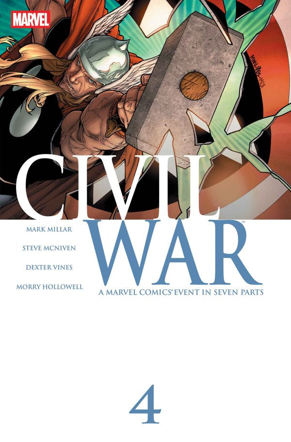 Comic book cover of 'Civil War' with Marvel logo