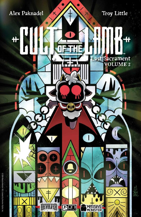 Cover of 'Cult of the Lamb' comic book with stylized design and character illustration.