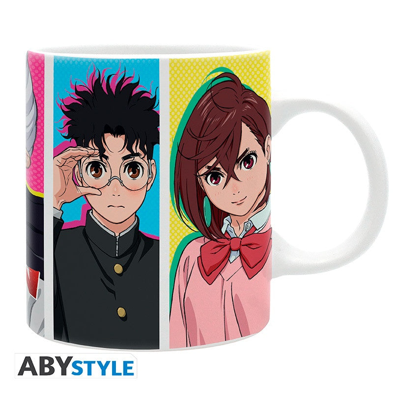 Mug with anime-style character designs on a white background, featuring ABYStyle branding.