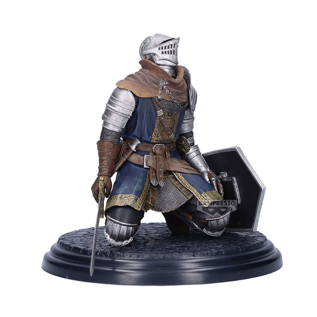 Statue of a knight in armor on a white background