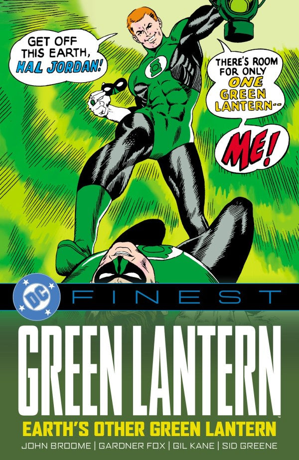Comic book cover featuring Green Lantern in a dynamic pose with text bubbles.