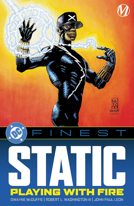Comic book cover featuring a superhero character with 'Static' on the cover.
