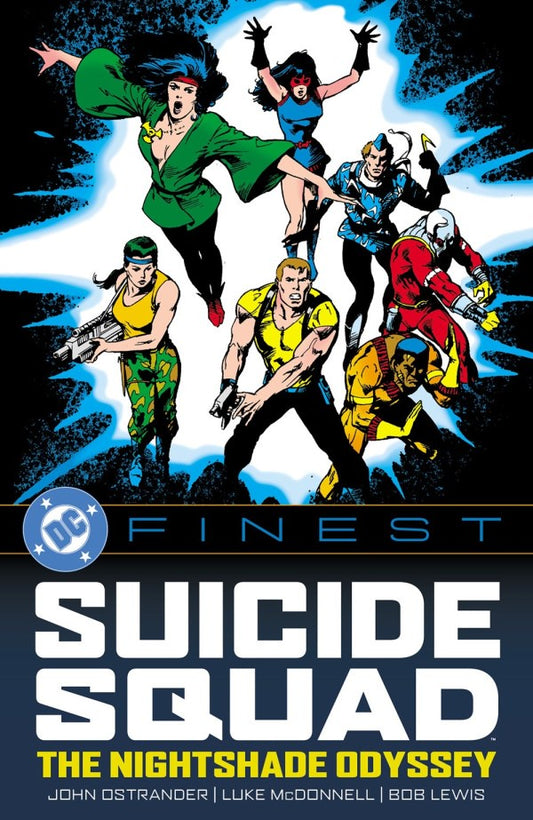 Comic book cover featuring Suicide Squad with a blue and black background