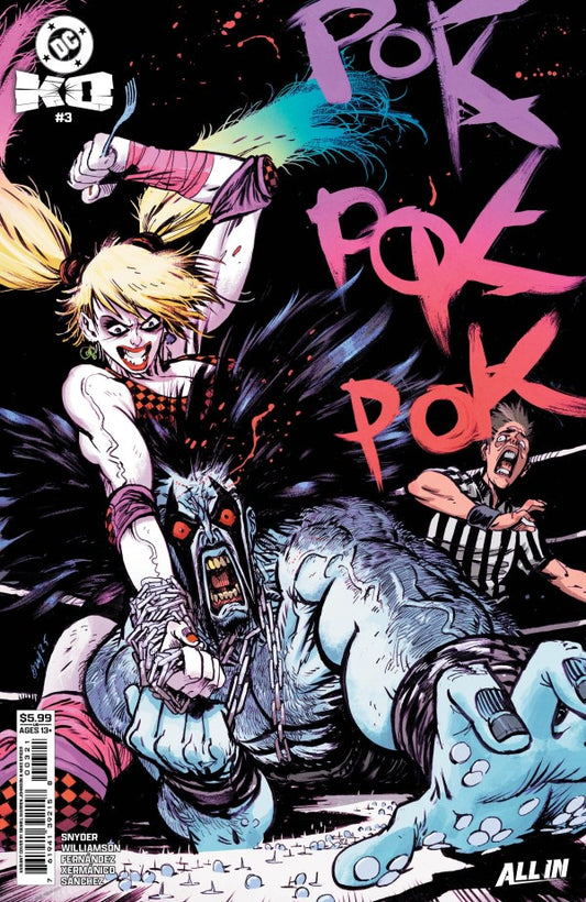 Comic book cover with two characters and the text 'Pok Pok Pok' on a dark background.