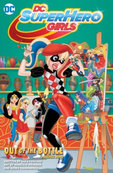 DC SuperHero Girls book cover with characters and colorful design