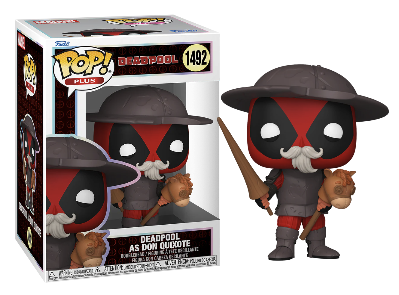 Funko Pop! vinyl figure of Deadpool as Don Quixote with packaging