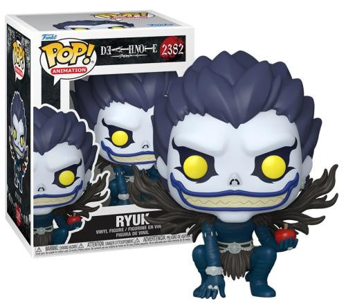 Funko Pop! Animation vinyl figure of Ryuk from Death Note, shown standing next to its retail box on a white background.