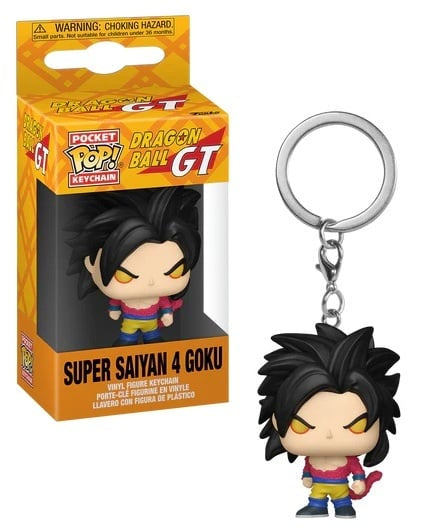 DRAGON BALL GT - Pocket Pop Keychain - SS4 Goku Dragon Ball GT Super Saiyan 4 Goku keychain with packaging on a white background