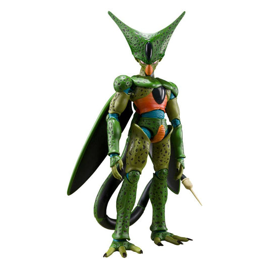 Green alien-like figure with a cape on a white background