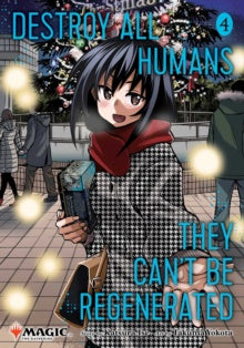 Cover of a manga book titled 'Destroy All Humans! They Can't Be Regenerated' with a character holding a gun in an urban setting.