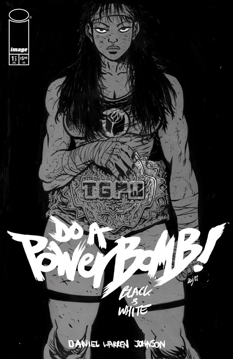 Comic book cover with a character wearing a t-shirt with 'TNA' logo on a black background