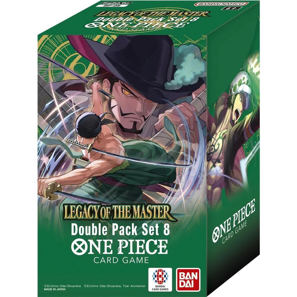 One Piece card game box with character illustration on a green background