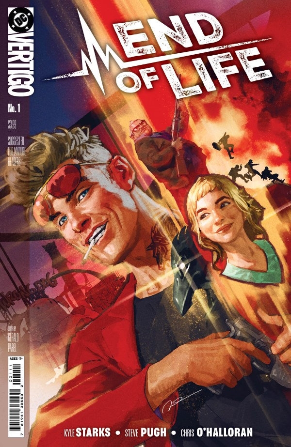 Comic book cover of 'End of Life' with a dramatic scene featuring a man and woman.