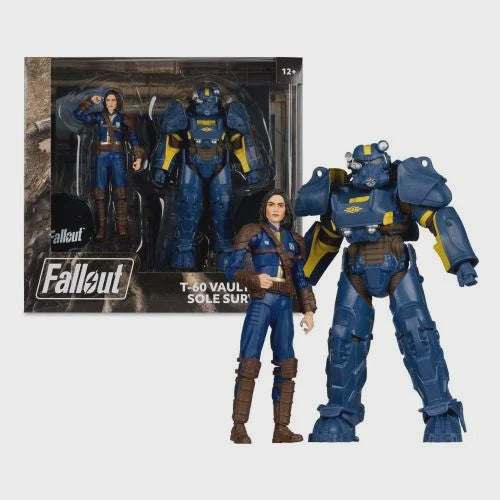 FALLOUT 4 - T-60 Vault tec & Sole Survivor - 2 Figure Set 18cm