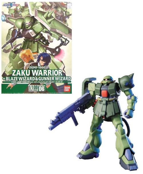 GUNDAM - 1/100 Zaku Warrior + Blaze Wizard & Gunner Wizard - Model Kit