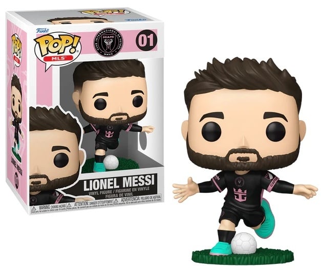 Funko Pop! vinyl figure of a soccer player in front of its packaging