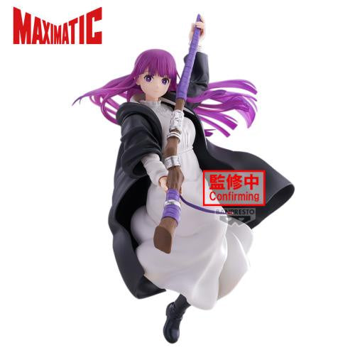 Action figure with purple hair and a sword, branded 'Maximatic', on a white background.