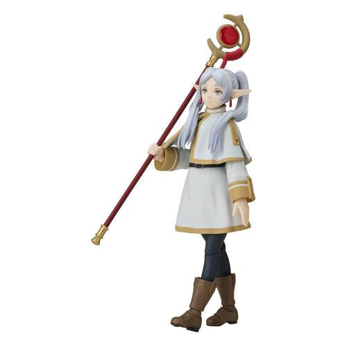 Figurine of a character with white hair and a staff on a white background