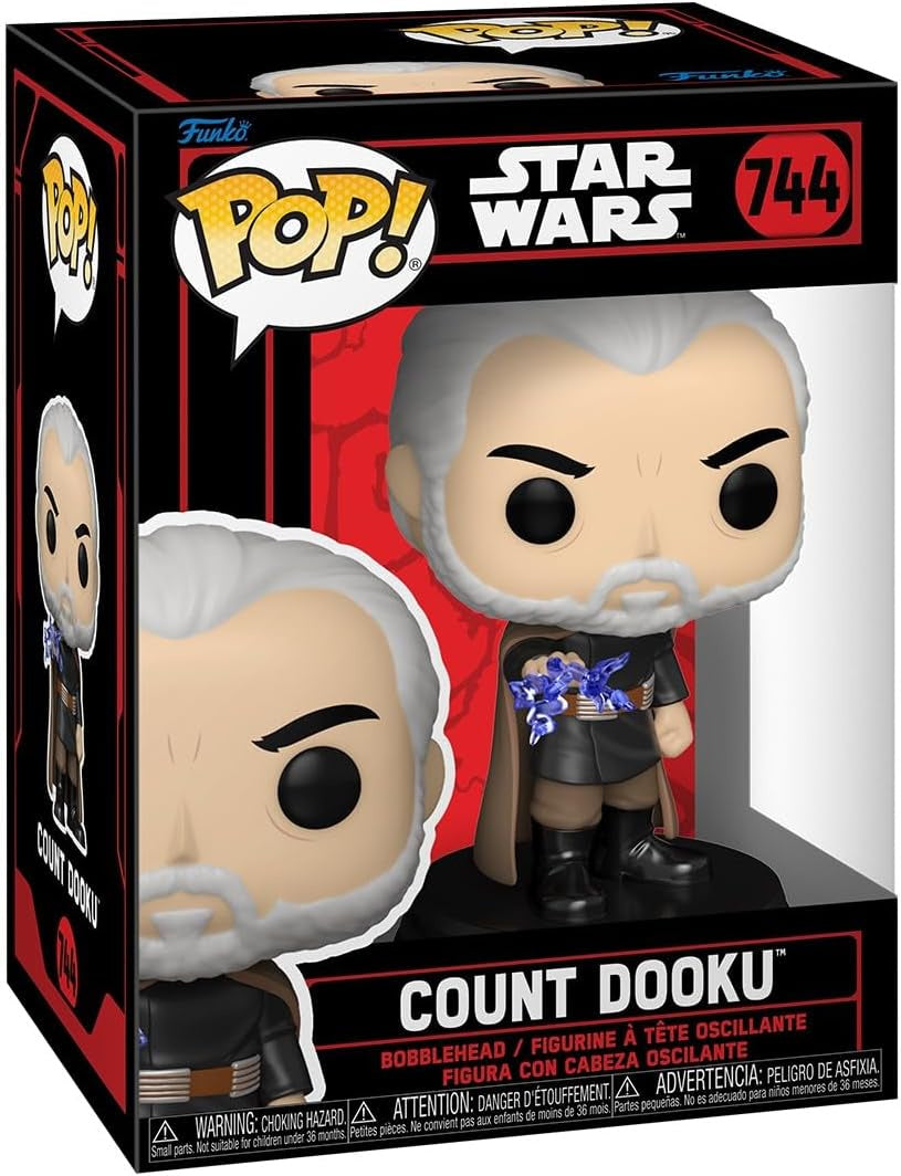 Funko Pop! Count Dooku figure in packaging with Star Wars branding