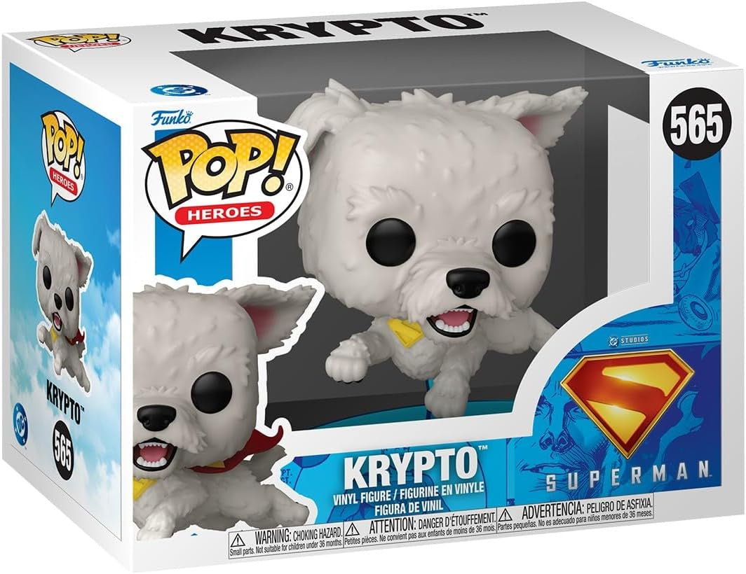 Funko Pop! Krypto figure packaging with Superman logo