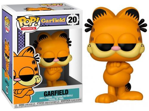 Garfield Funko Pop! vinyl figure next to its packaging