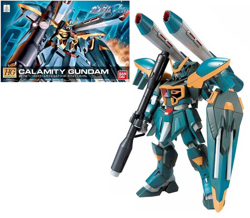 Model kit of Calamity Gundam with packaging in the background