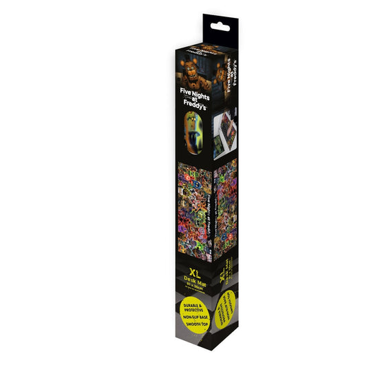 Five Nights at Freddy's XL 100 Monopoly Union Top trading card game in its original retail packaging, featuring a black box with colorful card artwork and a yellow circular sticker.