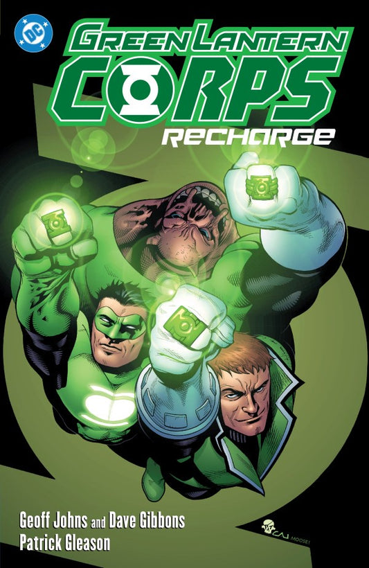 Comic book cover featuring Green Lantern Corps with a green and black background