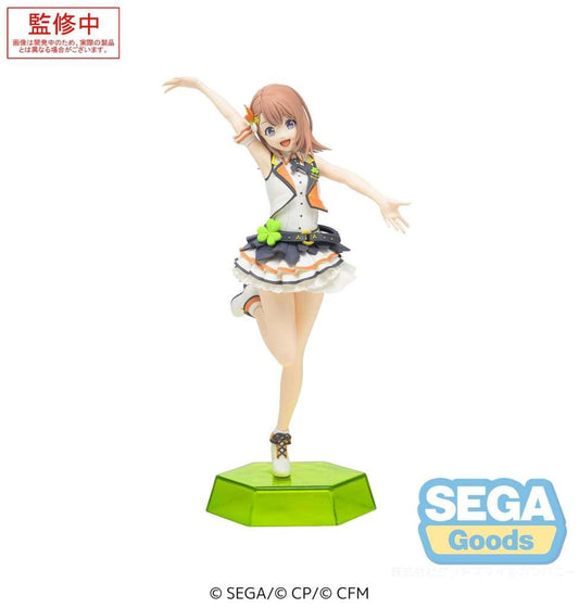 Figurine of a character on a green stand with SEGA Goods logo