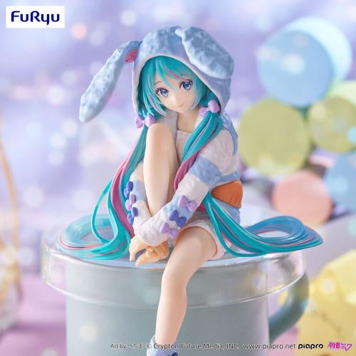Figurine with bunny ears and blue hair on a colorful background, featuring the Fur Ryu brand.